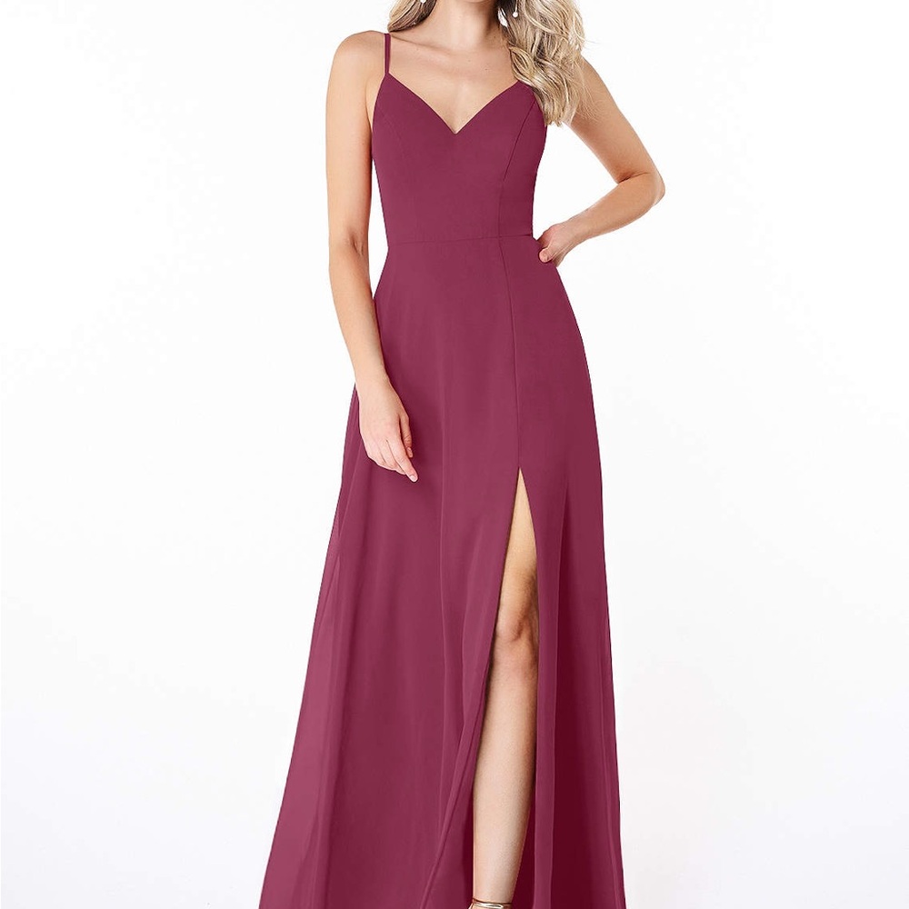 Azazie Deep Red Maxi Dress